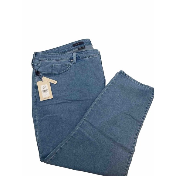 NYDJ Denim - NYDJ Women's Ami Ankle Skinny Jeans Exposed Button Fly Light Blue 28W
